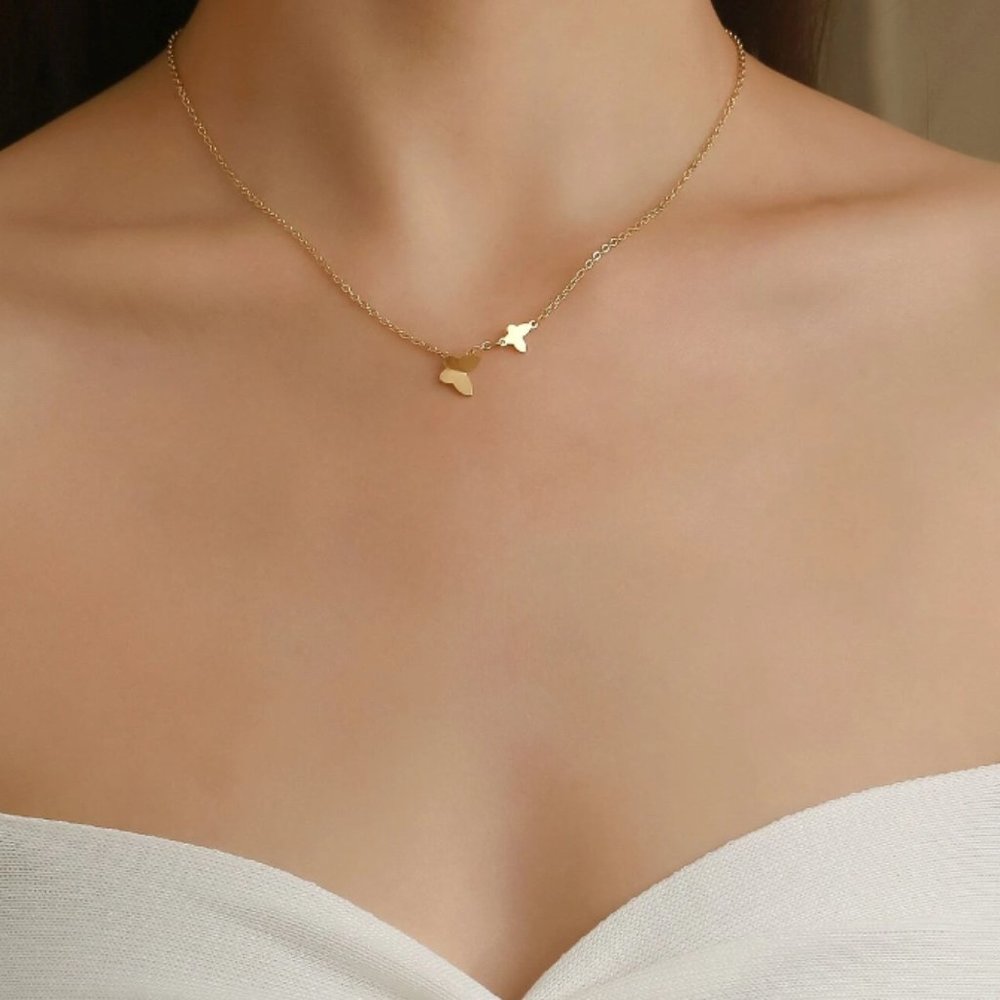 18K Gold Plated Butterfly Charm Necklace